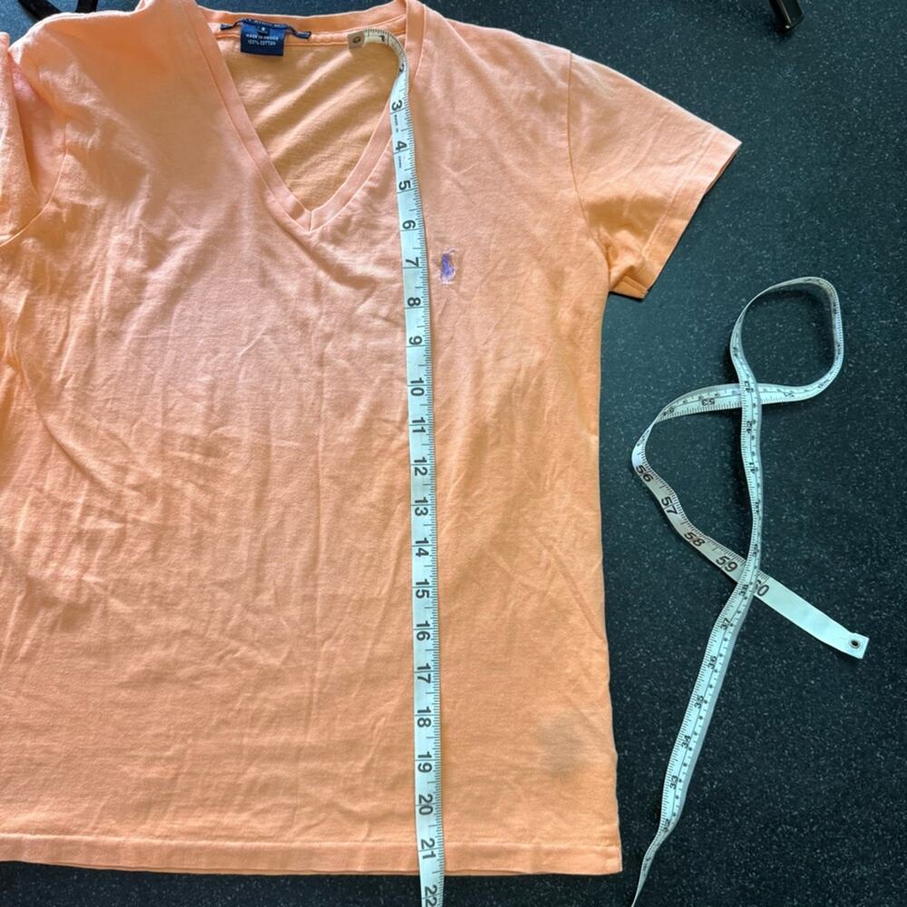 Ralph Lauren Orange V-Neck 100% cotton size small - Picture 5 of 5